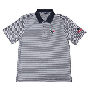 Houston Texans NFL Polo Shirt Men's Large L Cutter & Buck Striped Club Member